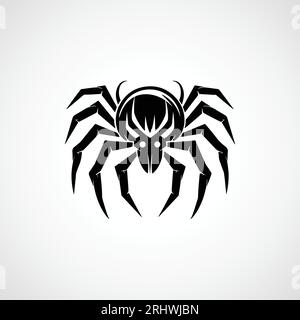 modello del logo vector black spider Illustrazione Vettoriale