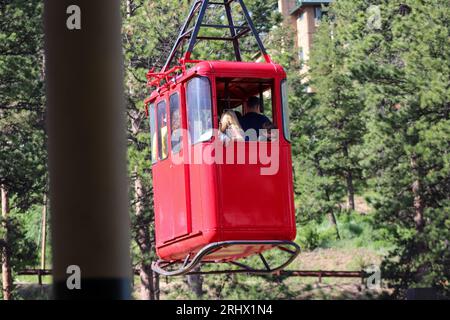 Corsa in Sky tram a Estes Park Colorado. Foto di alta qualità Foto Stock