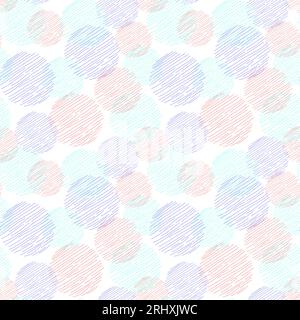Modello senza cuciture di cerchi composto da linee oblique di colore rosso pallido, viola e turchese. Vettore. Motivo astratto alla moda per stampa, tessuto, tessuto, tessuto Illustrazione Vettoriale