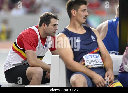 Budapest, Ungheria. 19 agosto 2023. Il belga Philip Milanov raffigurato durante le qualifiche del lancio del disco maschile ai Campionati mondiali di atletica leggera di Budapest, in Ungheria, sabato 19 agosto 2023. I Mondi si svolgeranno dal 19 al 27 agosto 2023. BELGA PHOTO ERIC LALMAND Credit: Belga News Agency/Alamy Live News Foto Stock