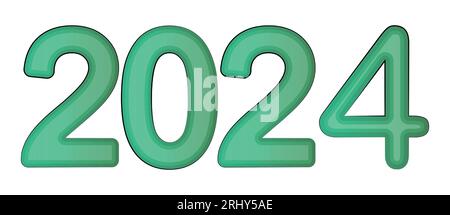 Iscrizione 2024 Capodanno, secondo il calendario cinese. Personaggio drago  verde Immagine e Vettoriale - Alamy