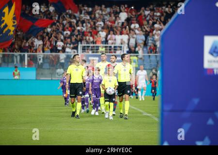 Durante la serie A italiana, partita di calcio tra Genoa CFC e ACF Fiorentina il 19 agosto 2023 allo stadio Luigi Ferraris di Genova. Foto Nderi Foto Stock