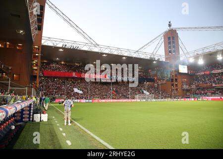 Durante la serie A italiana, partita di calcio tra Genoa CFC e ACF Fiorentina il 19 agosto 2023 allo stadio Luigi Ferraris di Genova. Foto Nderi Foto Stock