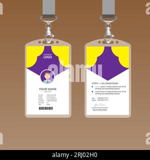 Modello di progettazione di schede ID eleganti Illustrazione Vettoriale