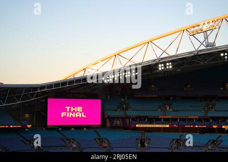 Una vista generale dello Stadium Australia, Sydney. Data foto: Domenica 20 agosto 2023. Foto Stock