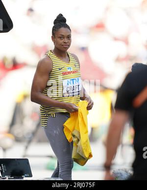 Budapest, Ungheria. 20 agosto 2023. Atletica leggera: Campionati del mondo, lancio del disco, qualificazione, donne, al National Athletics Center. Shanice Craft dalla Germania. Credito: Marcus Brandt/dpa/Alamy Live News Foto Stock