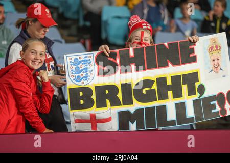 I tifosi arrivano durante la partita finale della Coppa del mondo femminile FIFA 2023 Spain Women vs England Women allo Stadium Australia, Sydney, Australia, 20 agosto 2023 (foto di Patrick Hoelscher/News Images) Foto Stock