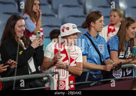 I tifosi arrivano durante la partita finale della Coppa del mondo femminile FIFA 2023 Spagna donne contro Inghilterra donne allo stadio Australia, Sydney, Australia. 20 agosto 2023. (Foto di Patrick Hoelscher/News Images) a Sydney, Australia il 20/8/2023. (Foto di Patrick Hoelscher/News Images/Sipa USA) credito: SIPA USA/Alamy Live News Foto Stock