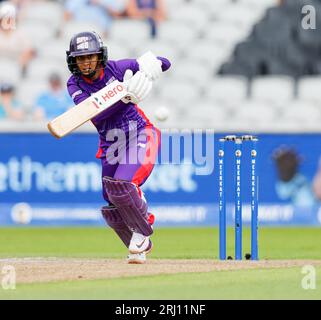 20 agosto 2023; Old Trafford Cricket Ground, Manchester, Inghilterra: The Hundred Womens Cricket, Manchester Originals vs Northern Superchargers; Jemimah Rodrigues dei Northern Superchargers Foto Stock