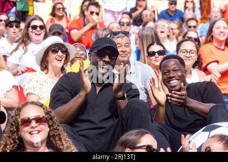 EDITORIALE UTILIZZA SOLO Idris Elba in una proiezione a Londra della partita finale Spagna-Inghilterra della Coppa del mondo femminile FIFA ospitata da McDonalds, sponsor ufficiale del torneo. Data foto: Domenica 20 agosto 2023. Foto Stock