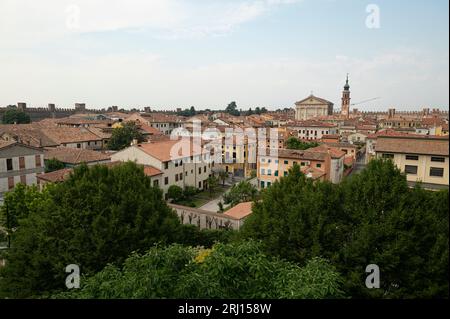 Mura storiche della città medievale di Cittadella Padova Italia Foto Stock