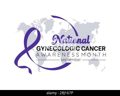 National Gynecologic Cancer Awareness Month Advocates for Awareness, Early Detection e Support. Modello di banner illustrativo del vettore salute della donna. Illustrazione Vettoriale