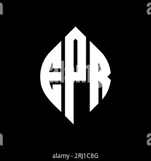 Logo con lettera circolare EPR con forma circolare ed ellisse. Lettere ellittiche EPR con stile tipografico. Le tre iniziali formano un logo circolare. EPR ci Illustrazione Vettoriale