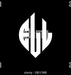 Logo a forma di lettera circolare con forma circolare ed ellisse. SCRIVI lettere ellittiche con stile tipografico. Le tre iniziali formano un logo circolare. ELL ci Illustrazione Vettoriale