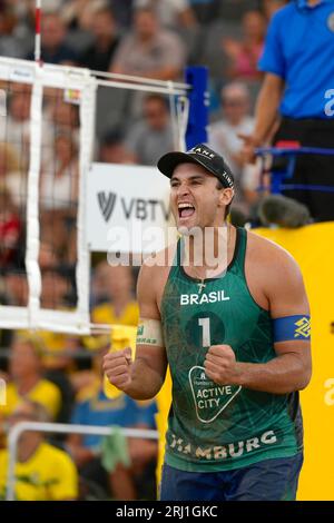 Amburgo, Germania. 20 agosto 2023. Amburgo, Germania, 16 agosto 2023: George ( Brasile ) durante il torneo Elite 16 Beachvolley presso lo Stadio am Rothenbaum di Amburgo, GERMANIA. (Julia Kneissl/SPP) credito: SPP Sport Press Photo. /Alamy Live News Foto Stock