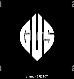 Logo GVS a forma di lettera circolare con forma circolare ed ellisse. Lettere ellittiche GVS con stile tipografico. Le tre iniziali formano un logo circolare. GVS ci Illustrazione Vettoriale