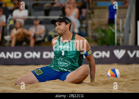 Amburgo, Germania. 20 agosto 2023. Amburgo, Germania, 16 agosto 2023: George ( Brasile ) durante il torneo Elite 16 Beachvolley presso lo Stadio am Rothenbaum di Amburgo, GERMANIA. (Julia Kneissl/SPP) credito: SPP Sport Press Photo. /Alamy Live News Foto Stock