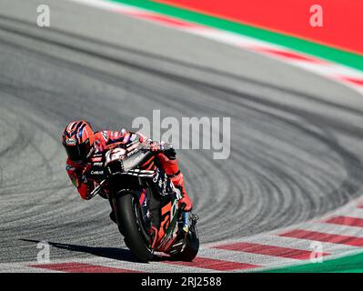 20 agosto 2023, Red Bull Ring, Spielberg, CryptoDATA Motorbike Grand Prix of Austria 2023, nella foto Maverick Vinales dalla Spagna, Aprilia Racing Foto Stock