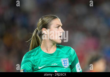 20 agosto 2023: Mary Earps (Inghilterra) guarda durante una partita della finale della Coppa del mondo femminile FIFA, Spagna contro Inghilterra, allo Stadio Olimpico di Sydney, Australia. Kim Price/CSM Foto Stock
