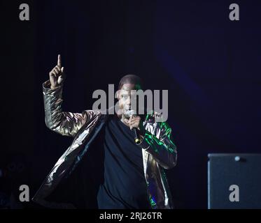 18 agosto 2023, Portsmouth, Virginia, USA: Masters of the Mic: Hip Hop 50 Tour porta DOUG e FRESH all'Atlantic Union Bank Pavilion di Portsmouth, Virginia, il 18 agosto 2023...foto Â© Jeff Moore 2023 (Credit Image: © Jeff Moore/ZUMA Press Wire) SOLO USO EDITORIALE! Non per USO commerciale! Foto Stock