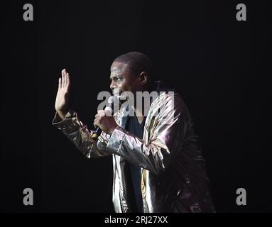 18 agosto 2023, Portsmouth, Virginia, USA: Masters of the Mic: Hip Hop 50 Tour porta DOUG e FRESH all'Atlantic Union Bank Pavilion di Portsmouth, Virginia, il 18 agosto 2023...foto Â© Jeff Moore 2023 (Credit Image: © Jeff Moore/ZUMA Press Wire) SOLO USO EDITORIALE! Non per USO commerciale! Foto Stock