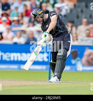 20 agosto 2023; Old Trafford Cricket Ground, Manchester, Inghilterra: The Hundred Mens Cricket, Manchester Originals vs Northern Superchargers; Jos Buttler dei Manchester Originals Foto Stock