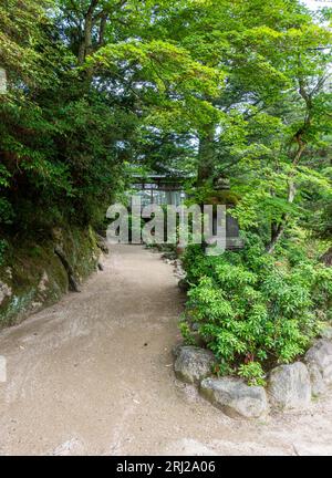 Vista panoramica nel Parco Momijidani a Miyajima (Itsukushima), Hiroshima, Giappone. Foto Stock