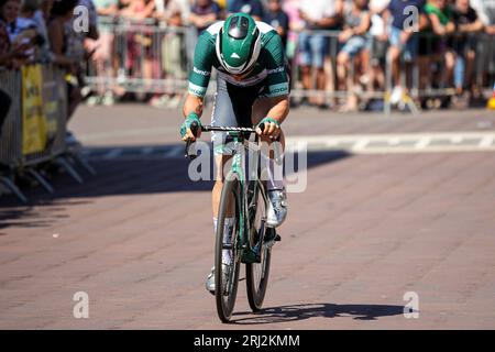 Etten Leur, Paesi Bassi. 20 agosto 2023. ETTEN-LEUR, PAESI BASSI - 20 AGOSTO: Jasper Philipsen durante il Profwielerronde Etten-Leur il 20 agosto 2023 a Etten-Leur, Paesi Bassi. (Foto di Gabriel Calvino Alonso/Orange Pictures) credito: Orange Pics BV/Alamy Live News Foto Stock