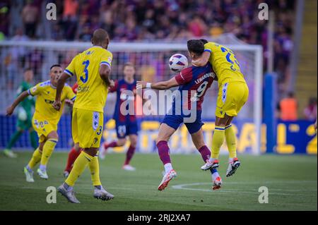 Barcellona, Spagna. 20 agosto 2023. Robert Lewandowski (FC Barcelona) durante una partita di la Liga EA Sports tra FC Barcelona e Cádiz CF all'Estadi Olímpic Lluis Companys, a Barcellona, in Spagna, il 20 agosto 2023. (Foto/Felipe Mondino) credito: CORDONE PRESS/Alamy Live News Foto Stock