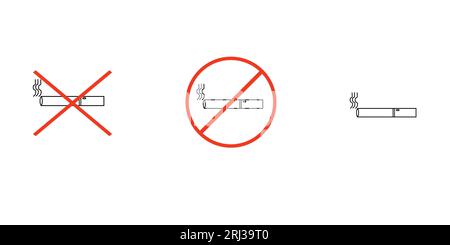 divieto di fumo - illustrazione vettore icona sigaretta Illustrazione Vettoriale
