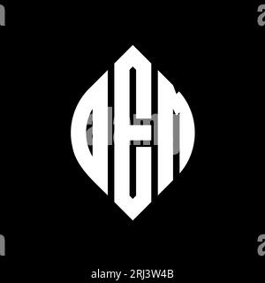 Logo OEM a lettera circolare con forma circolare ed ellisse. Lettere di ellisse OEM con stile tipografico. Le tre iniziali formano un logo circolare. OEM ci Illustrazione Vettoriale