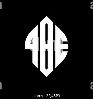 Logo QBE con lettera circolare e forma a cerchio ed ellisse. Lettere di ellisse QBE con stile tipografico. Le tre iniziali formano un logo circolare. QBE ci Illustrazione Vettoriale