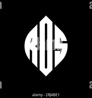 Logo RDS a forma di lettera circolare con forma circolare ed ellisse. Lettere di ellisse RDS con stile tipografico. Le tre iniziali formano un logo circolare. RDS ci Illustrazione Vettoriale