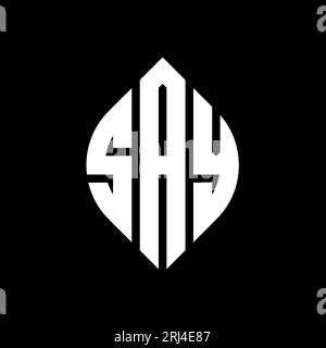 PRONUNCIARE il logo con lettera circolare con forma circolare ed ellisse. PRONUNCIARE lettere ellittiche con stile tipografico. Le tre iniziali formano un logo circolare. PRONUNCIARE ci Illustrazione Vettoriale