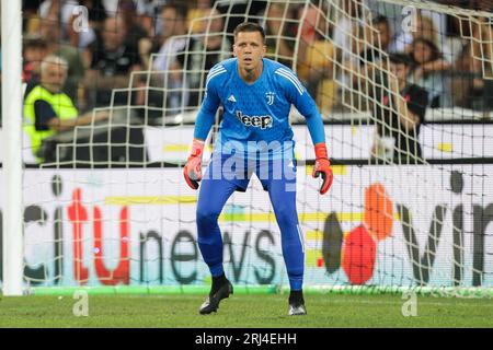 Udine, Italia. 20 agosto 2023. Wojciech Szczesny della Juventus visto durante la partita di SERIE A TIM 2023/24 tra Udinese e Juventus alla Dacia Arena. Punteggio finale; Udinese 0:3 Juventus (foto di Grzegorz Wajda/SOPA Images/Sipa USA) credito: SIPA USA/Alamy Live News Foto Stock