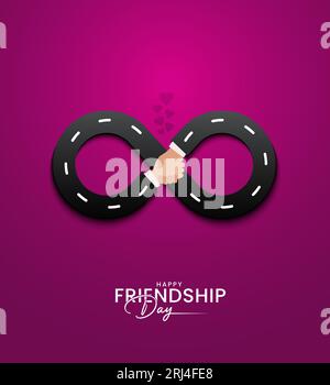 Happy Friendship Day, concetto creativo. Illustrazione 3D. Illustrazione Vettoriale