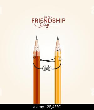 Happy Friendship Day, concetto creativo. Illustrazione 3D. Illustrazione Vettoriale