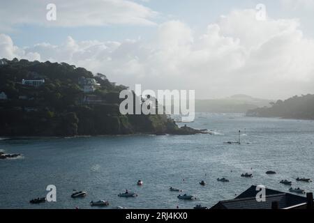 Vista a nord dell'estuario di Salcombe da South Sands Foto Stock