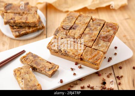 Lard di maiale fritto croccante Foto Stock