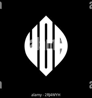 Logo VCB a lettera circolare con forma circolare ed ellisse. Lettere ellittiche VCB con stile tipografico. Le tre iniziali formano un logo circolare. VCB ci Illustrazione Vettoriale