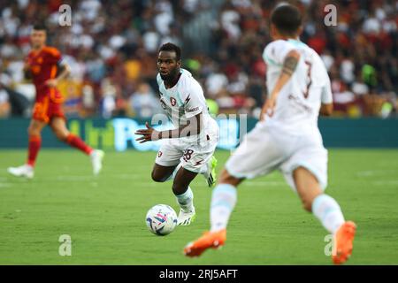 Roma, Italie. 20 agosto 2023. Lassana Coulibaly di Salernitana in azione durante il campionato italiano di serie A partita di calcio tra AS Roma e US Salernitana 1919 il 20 agosto 2023 allo Stadio Olimpico di Roma, Italia - foto Federico Proietti/DPPI Credit: DPPI Media/Alamy Live News Foto Stock