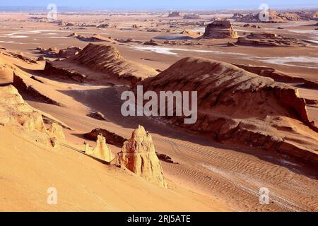 Il Kaluts regione del deserto di LUT. Il luogo più caldo della terra. Iran Foto Stock