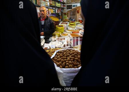 Irán, ciudad, Kashan Kashan, Bazar Khan Amin al-Dowleh Timche dome Foto Stock