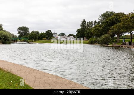 Cleethorpes Boating Lake, Cleethorpes Discovery Center, Cleethorpes, Lincolnshire, Regno Unito, Inghilterra, Cleethorpes UK, Cleethorpes England, lago nautico Foto Stock