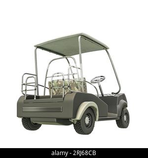 golf cart isolato su sfondo bianco illustrazione 3d. Foto Stock