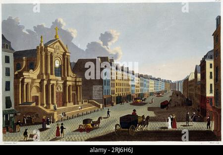 Eglise Saint-Roch, vers 1820 - in "Vues de Paris " par Courvoisier (, 1827 Foto Stock