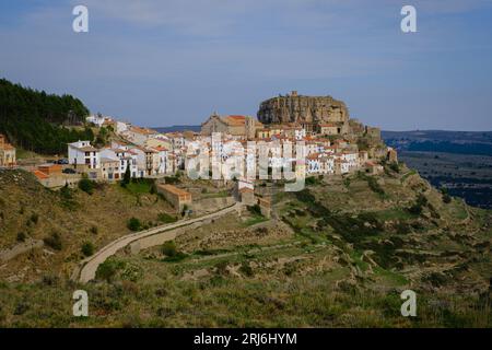 Ares del Maestrat è un comune della regione dell'alto Maestrat, nella provincia di Castellon, in Spagna. Foto Stock