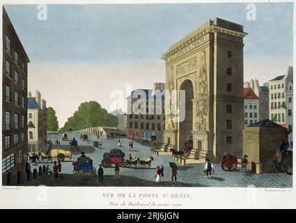 Vue de la Porte de Saint-Denis - in 'Vues de Paris " par Courvoisier (, 1827 Foto Stock