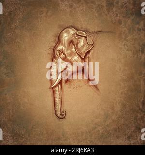 Disegno a matita Elefant Foto Stock