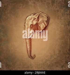 Disegno a matita Elefant Foto Stock